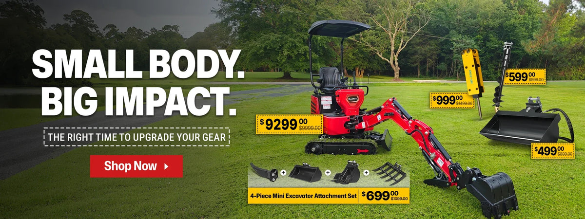 Small body, big impact - mini excavator and attachment deals