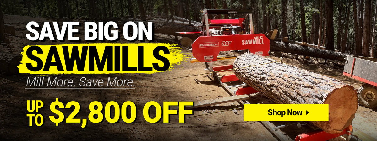 Save big on sawmills - up to $2,800 off