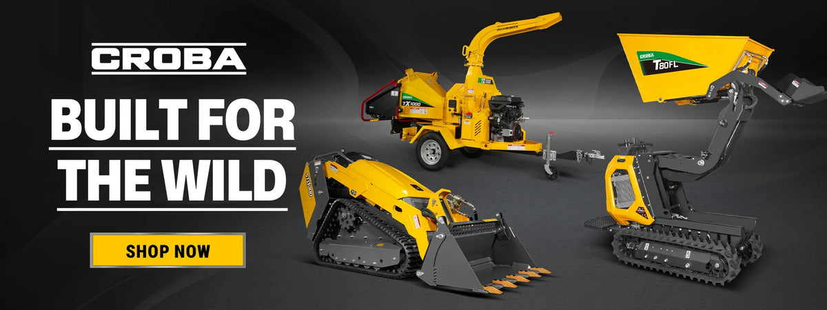 Built for the wild - wood chipper, mini skid steer and tracked dumper